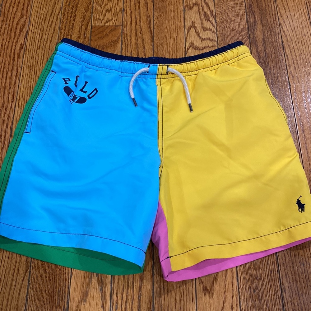 Rare Polo Ralph Lauren ColorBlock Swim Shorts Size M (10-12)